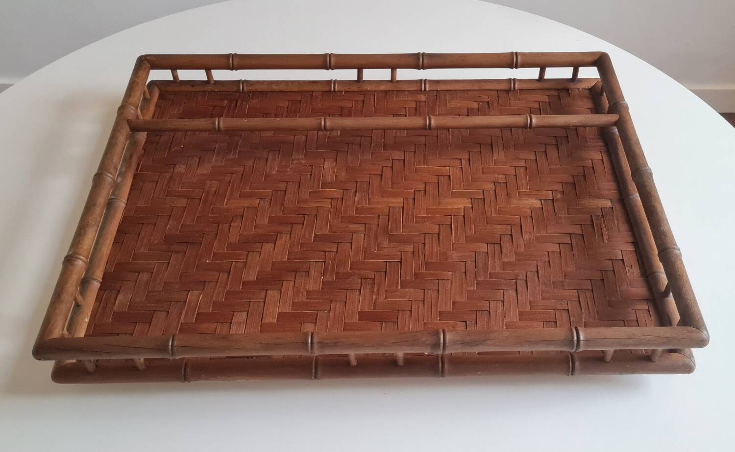 Japanese bamboo tea tray 1950