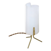 Lampe de table italienne en plastique et laiton du milieu du siècle