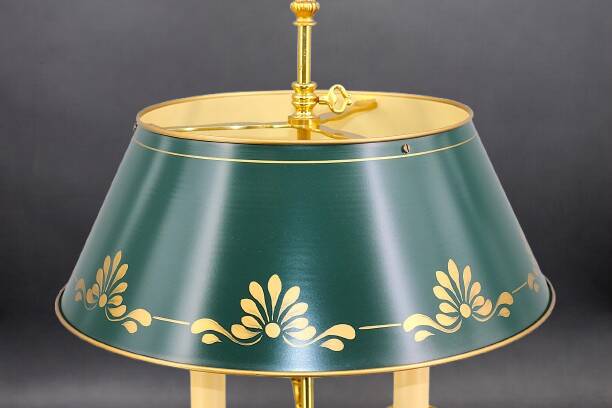 Empire Style Bouillotte Lamp in Gilded Bronze with Three Lights "Lucien Gau"