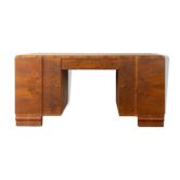 Double pedestal desk, Art Deco, 1930s, walnut veneer