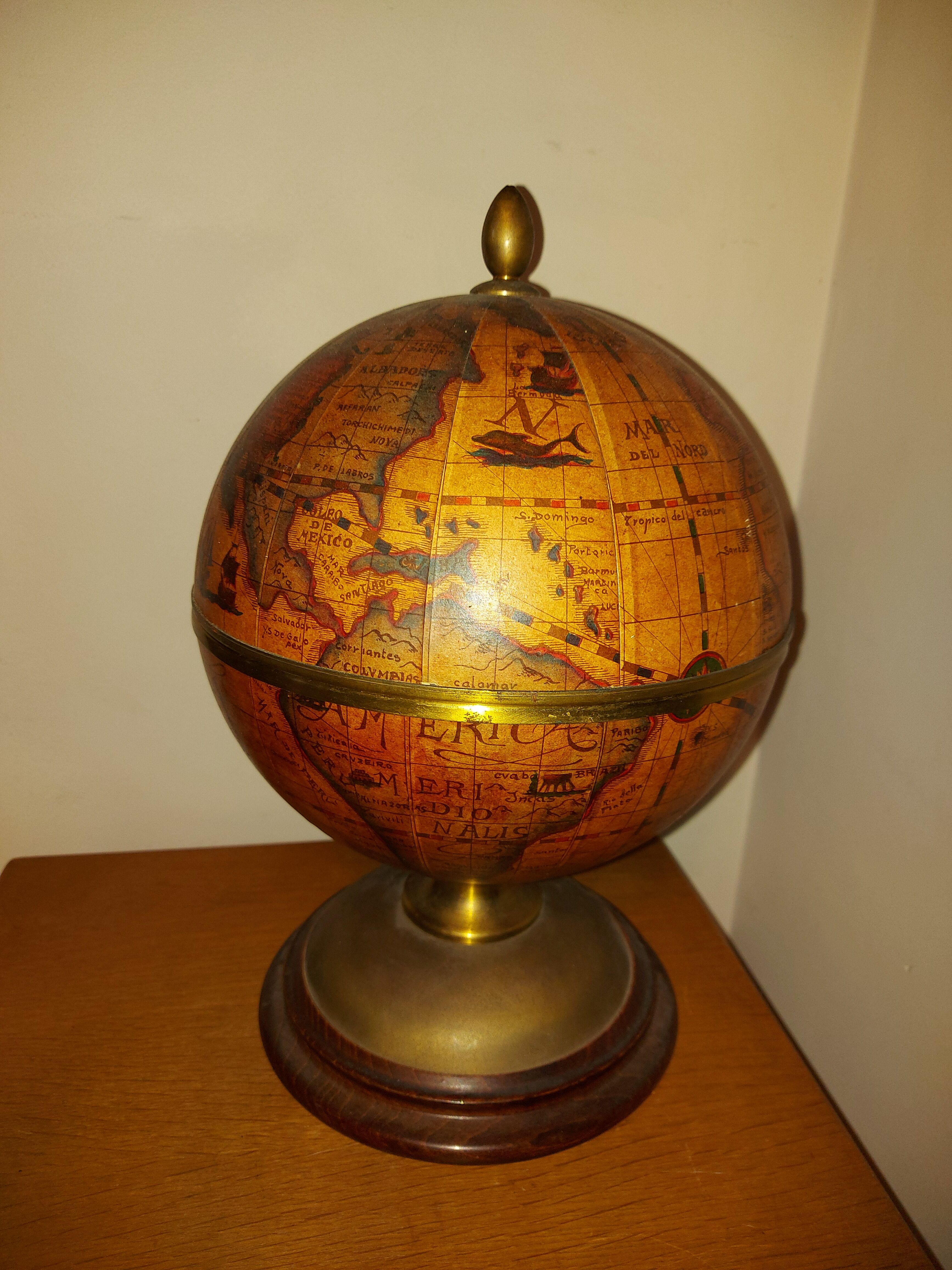 Vintage ice bucket (made in italy) Globe Earth, world map