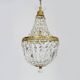 Antique hot air balloon chandelier with glass pendants. 1950s-1960s