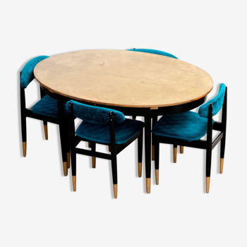 Ensemble table et 4 chaises scandinave vintage 1960