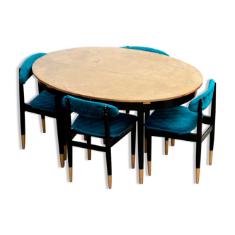 Ensemble table et 4 chaises scandinave vintage 1960