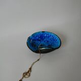 Fat Lava blue round ceramic ashtray 70s