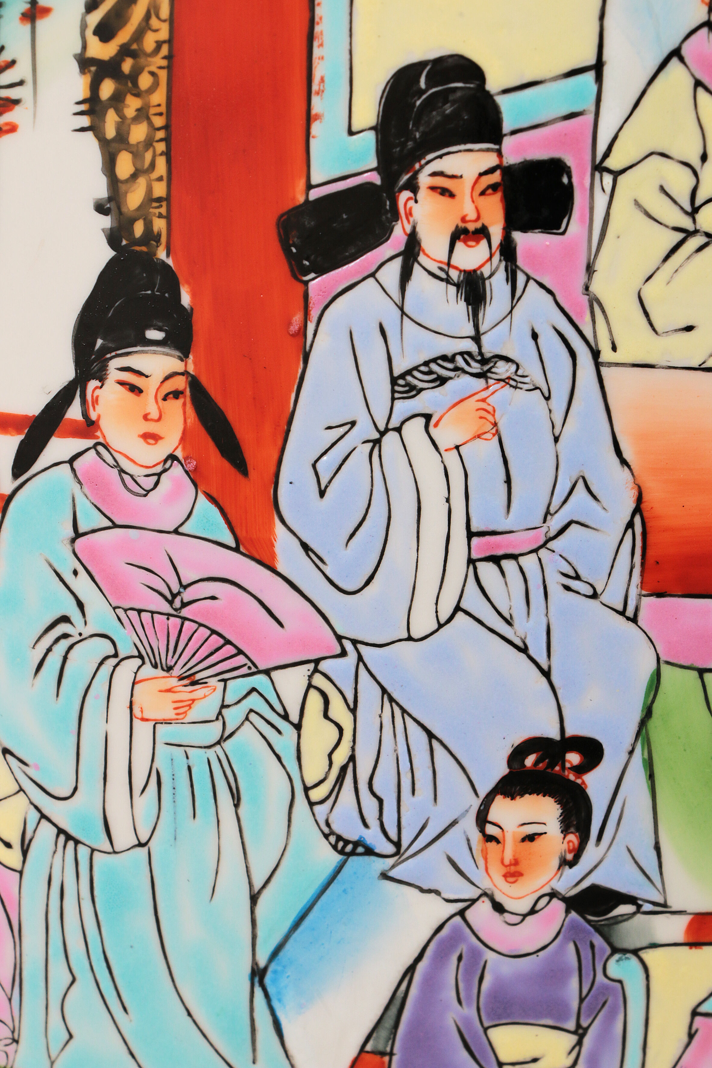 Old Chinese Ceramic Hand Painted Vase, 1920