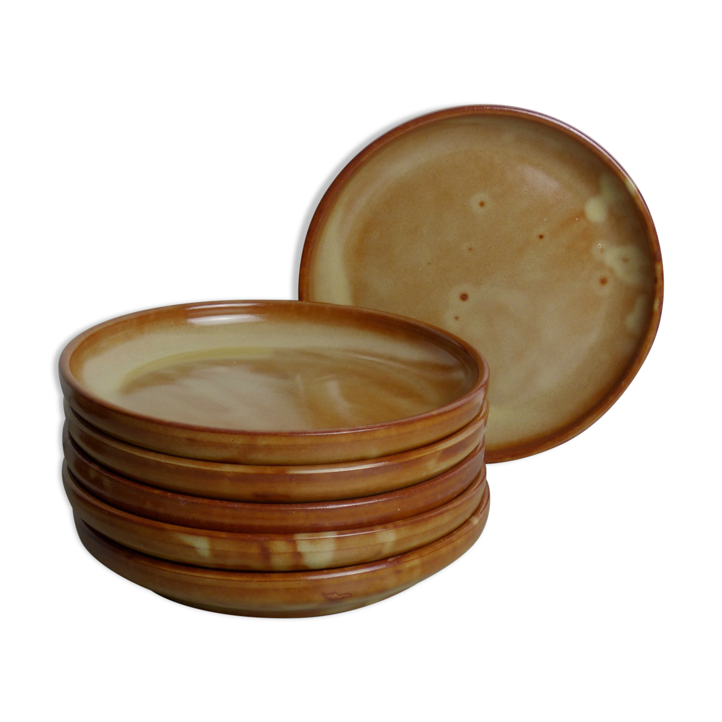 Set of 6 stoneware dessert plates
