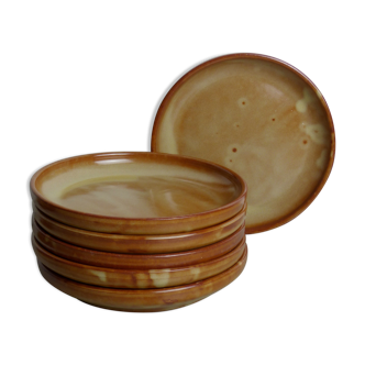 Set of 6 stoneware dessert plates