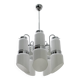 Vistosi Midcentury Italian Murano Glass and Steel "Incamiciato" Chandelier