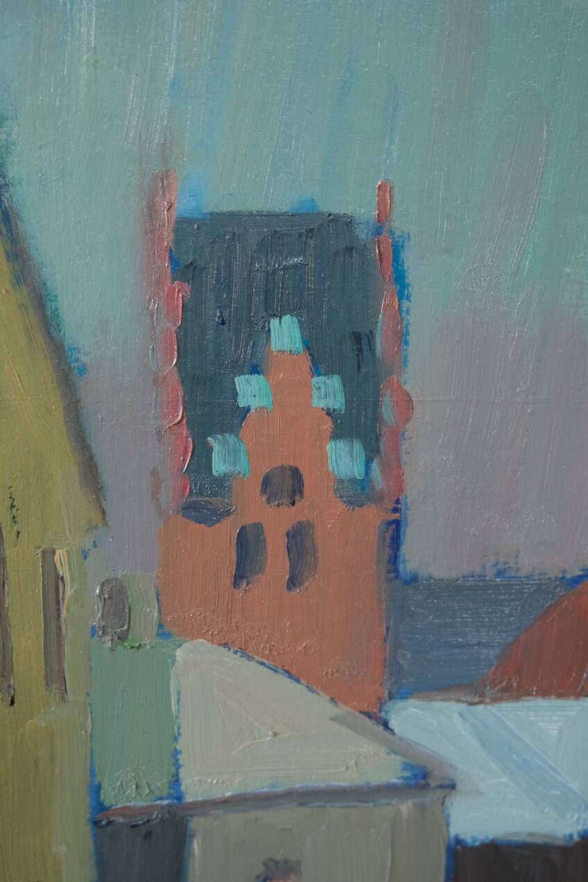 Sigvard Holmqvist, Swedish Modern Oil Painting, 1960s, Framed