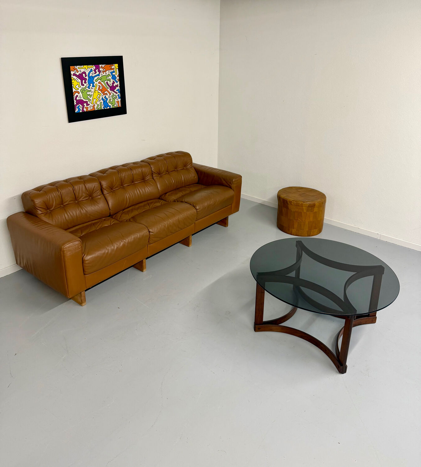 Vintage 1970s De Sede DS-40 camel leather 3-seater sofa