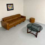 Vintage 1970s De Sede DS-40 camel leather 3-seater sofa