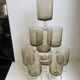 Set of 8 70s smoked glass wine glasses