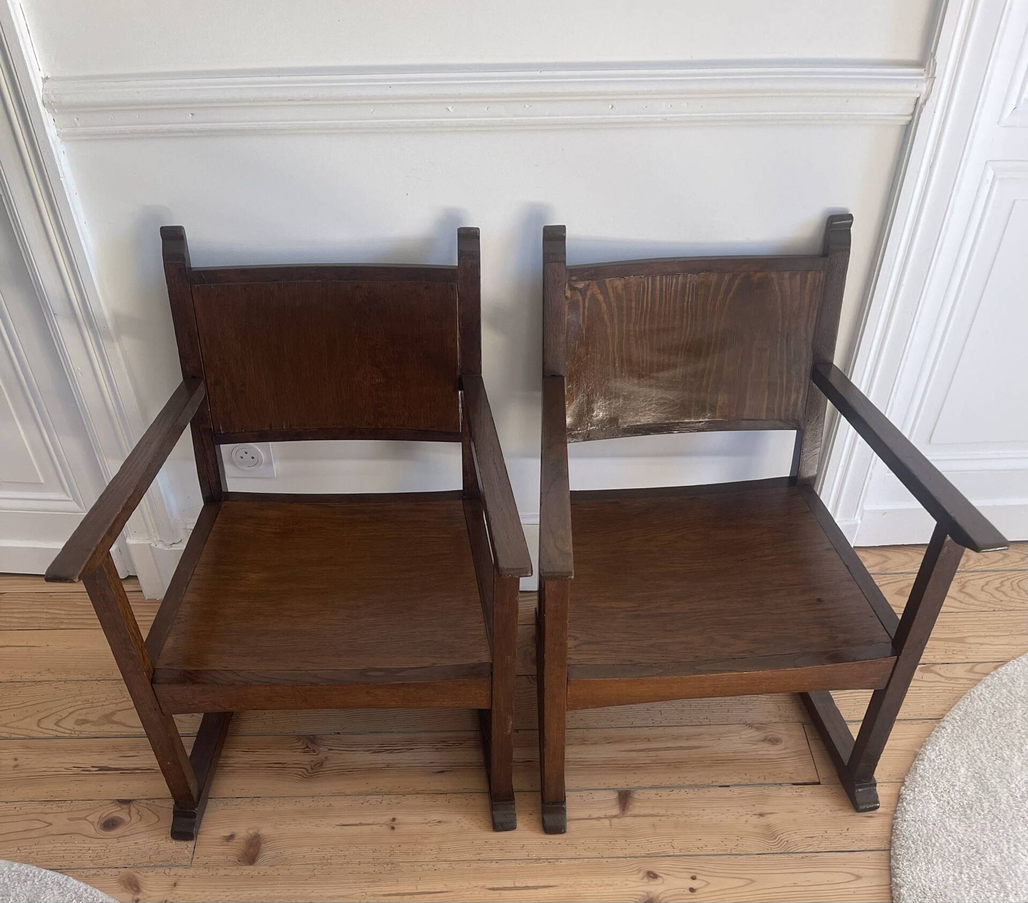 Fauteuils art déco  en bois