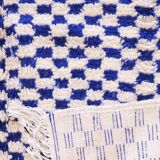 Blue Checkered Rug - 327 x 158 cm