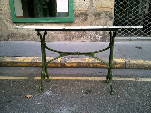 Marble and metal bistro table