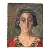 Portrait de femme ancien, huile sur toile