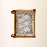 Scandinavian Wall-Mounted Bamboo and Glass Nightstand