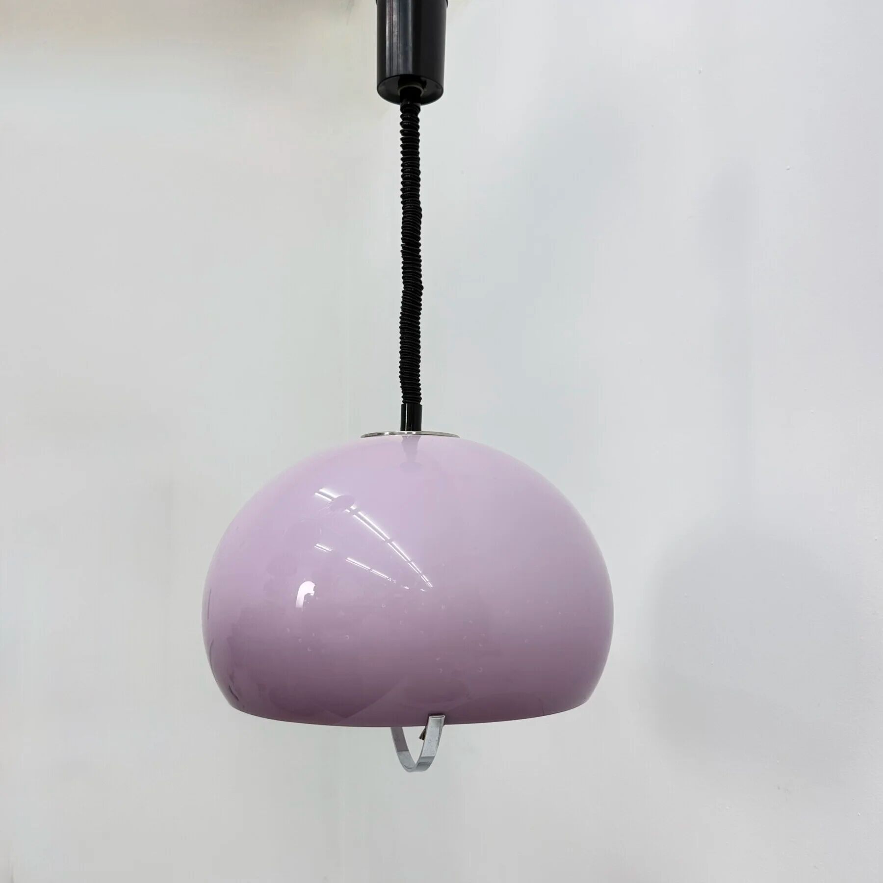 Mid-century purple plastic hanging lamp Harvey Guzzini for Meblo, 1970s