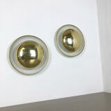 Set of two modernist brass metal sconces wall light, italy, 1950s