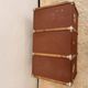 Vintage wooden and metal travel trunk