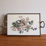 Ceramic and metal bird tray