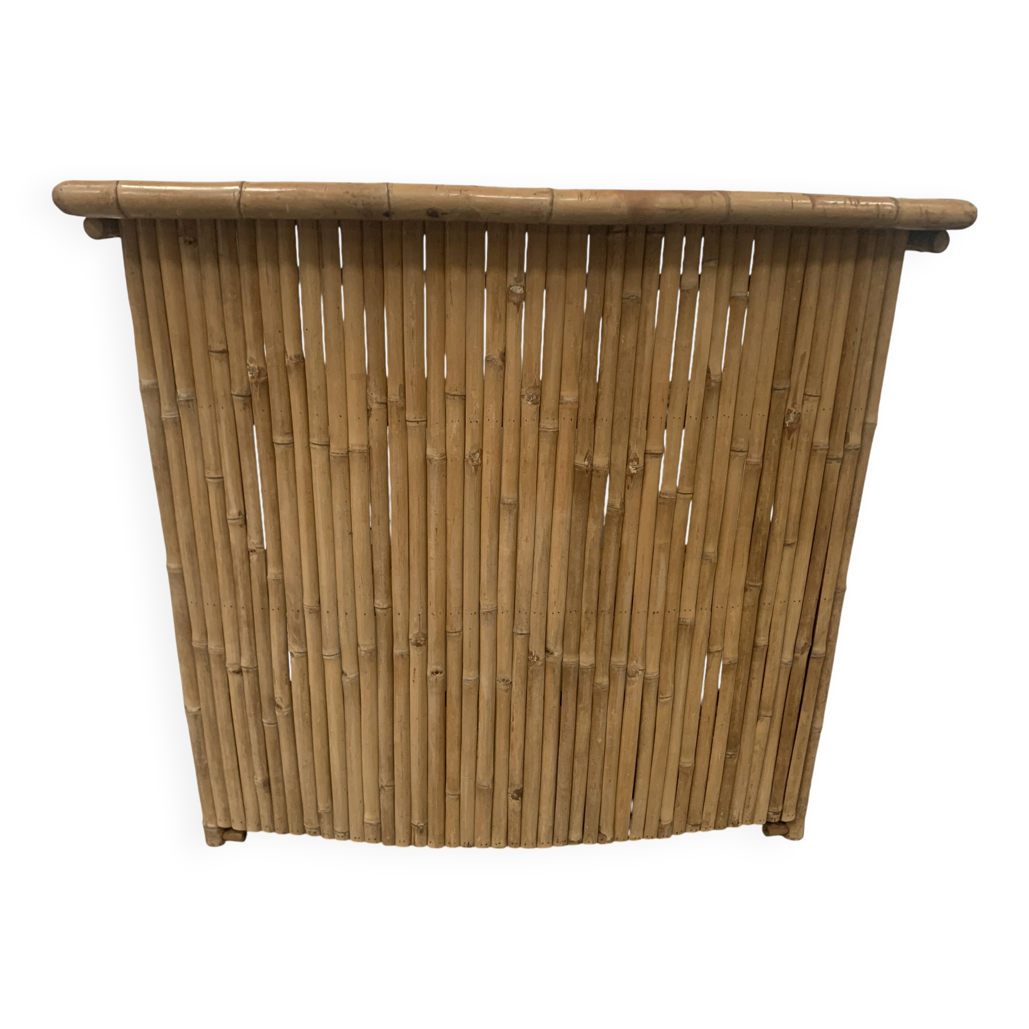 20th century woven bamboo half-moon bar
