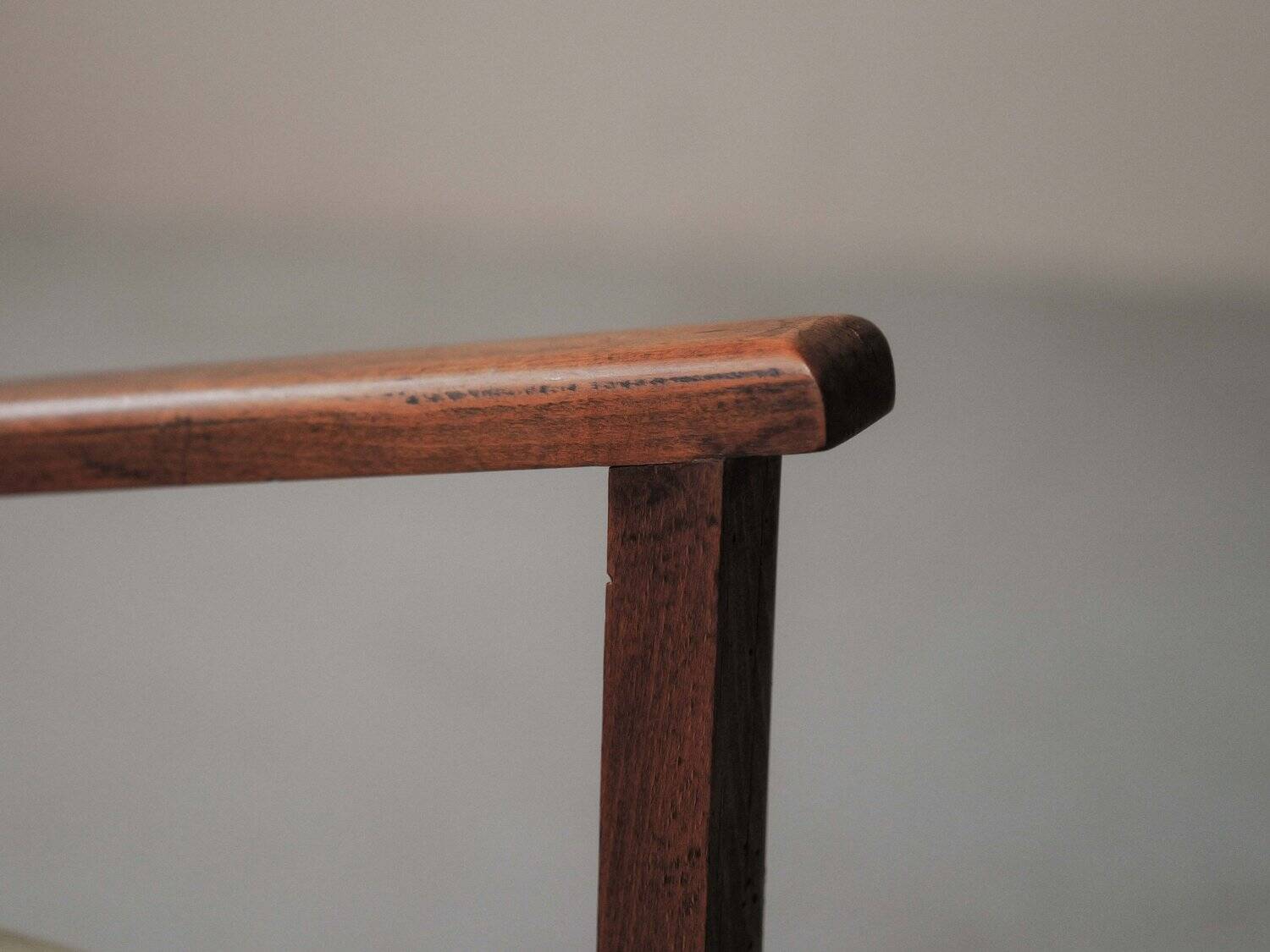 French modernist armchair in wood and green velvet, 1950s