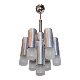 Geometric chandelier, 7 burners, Italy, 1970