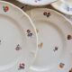 6 vintage ivory earthenware dessert plates – Small flower decoration