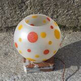 Art Deco night light in marble and enamelled glass from the 1930s.