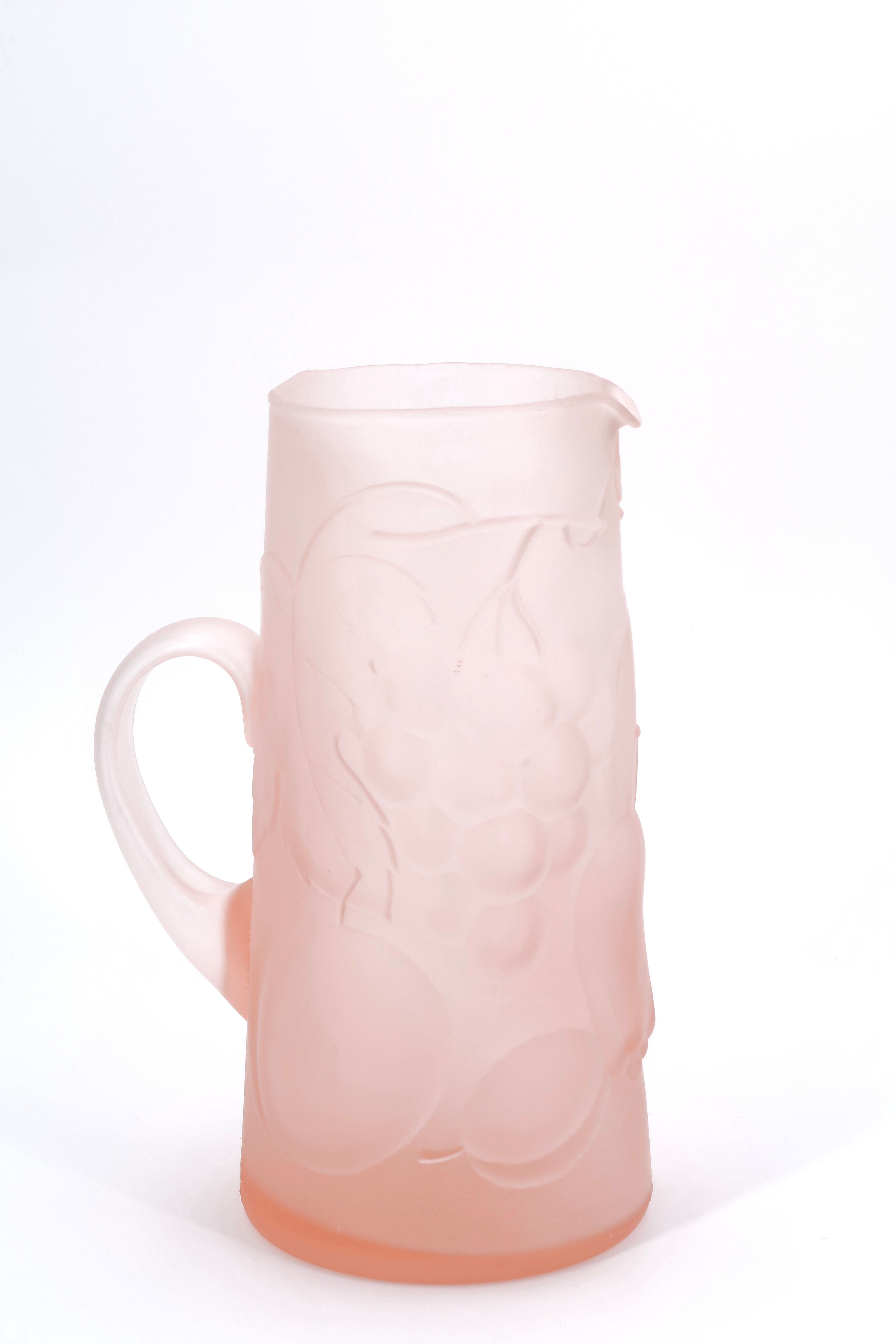 Empoli pale pink glass pitcher, 60s