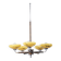 Art Deco Chandelier in Chrome, Beech, Walnut and Glass, Czech, 1920s