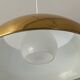 brass and porcelain pendant light - Sweden 60s/70s