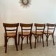 Set of 4 old vintage Baumann 50s wooden bistro chairs