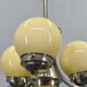 Art Deco Chrome and Opaline Glass Chandelier, 1930s