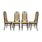 Chairs in bent beech and vienna straw, 1980