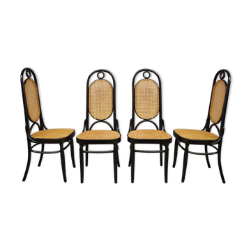 Chairs in bent beech and vienna straw, 1980