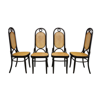 Chairs in bent beech and vienna straw, 1980