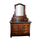 19th century mahogany dressing table with grey marble top
