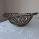 Silver-plated metal braided wire fruit basket, 1950s