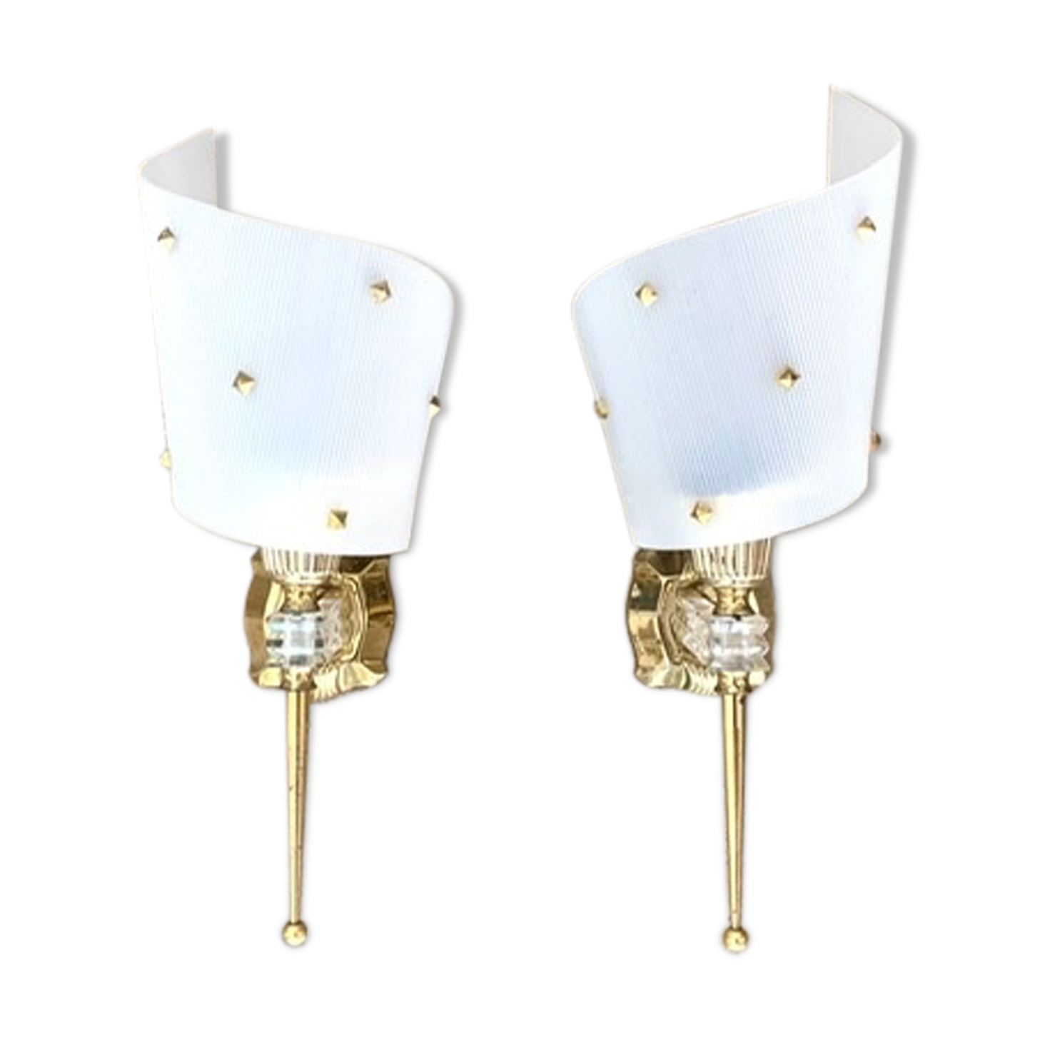 Pair of brass wall light 60s