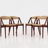 Set of four teak chairs, Danish design, 1970s, designer: Kai Kristiansen