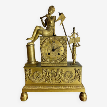 Period clock restoration XIXth in gilded bronze