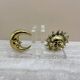 Vintage bookends sun and moon lucite and brass, 1970s