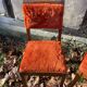 Pair of 1960 1970 chairs in wood and fur / vintage seat signed TAB