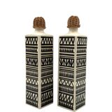 Ensemble vintage de 2 bouteilles en céramique, Staffel Limburg Allemagne, 1960