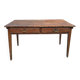 Ancienne table de ferme en bois massif à deux tiroirs