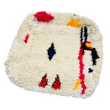 Berber floor cushion, Beni ouarain, Boujaad, Azilal Moroccan pouf pure wool 60 x 60 x 20 cm