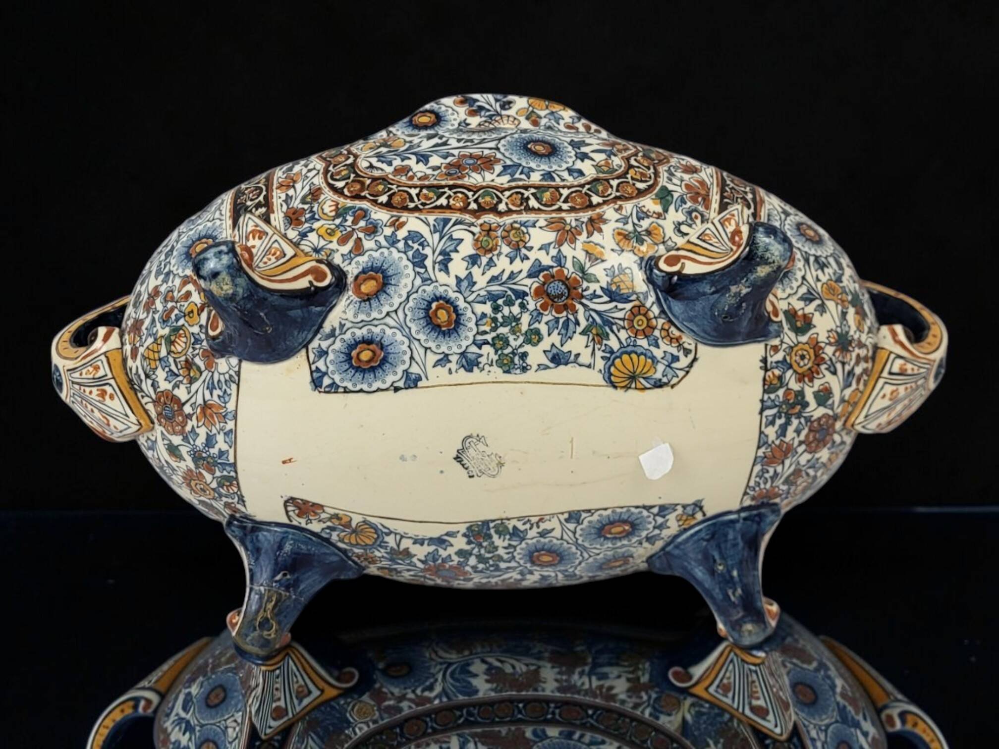 Jardinière en faience de Gien XIXeme decor Persan
